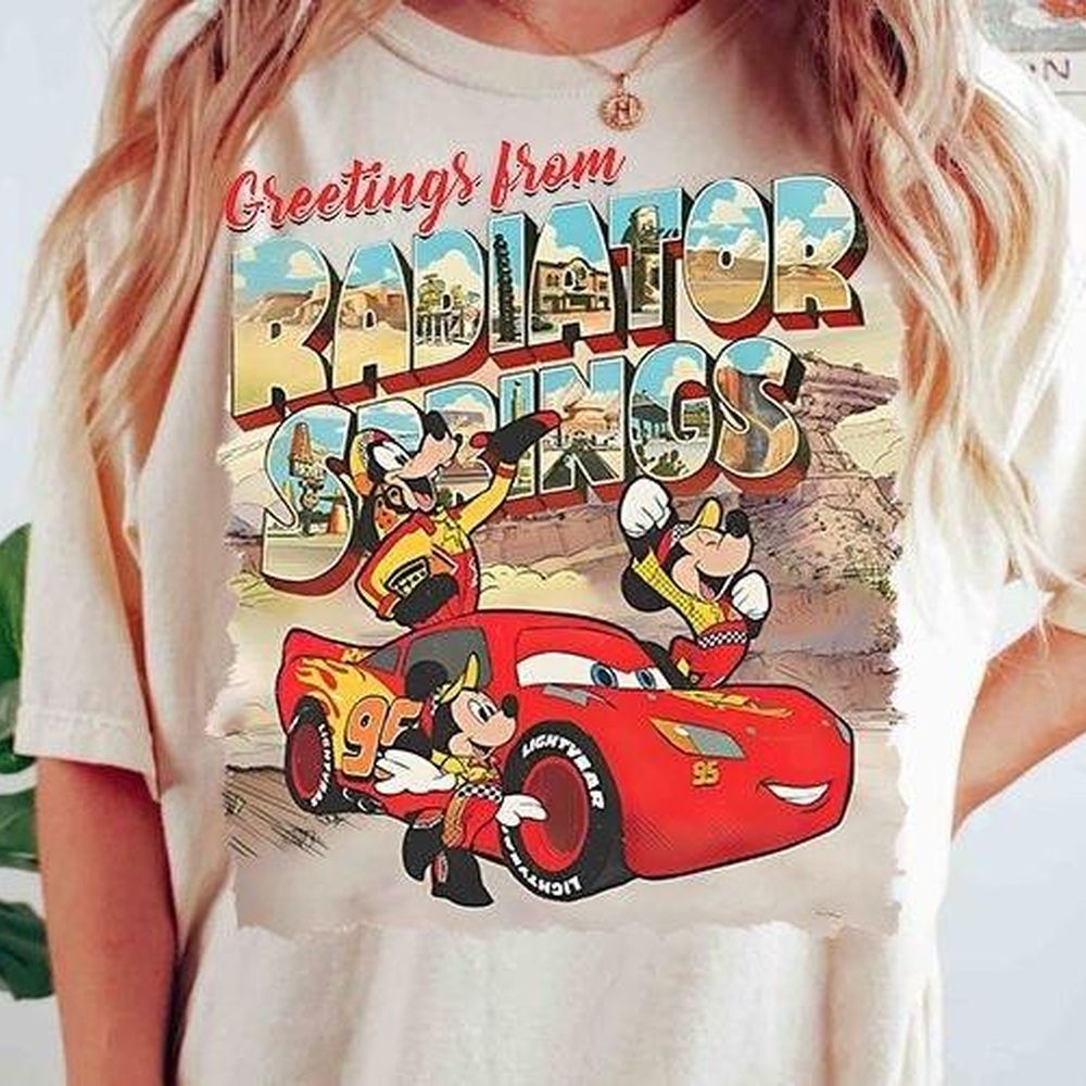 Retro Disney Pixar Cars Movie Vuitino Shirt