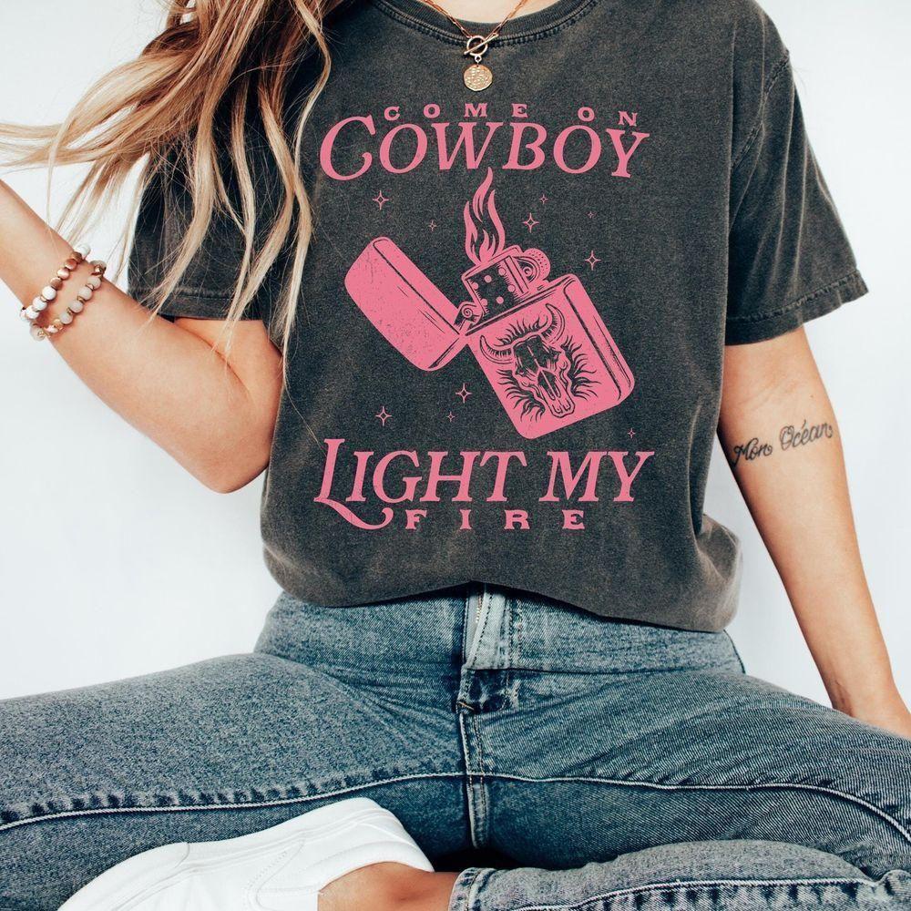 Come On Cowboy Light Me Up Design Retro Valentines Day Vuitino Merch