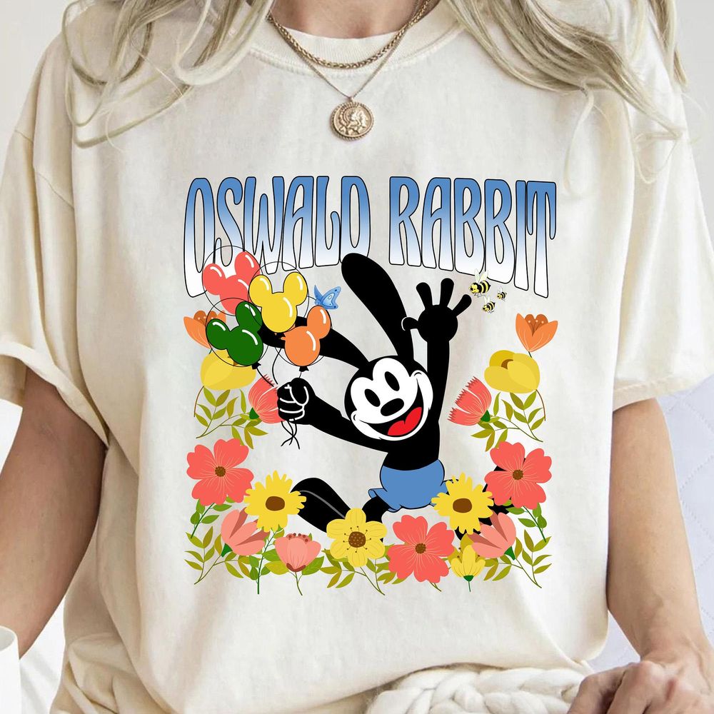 Disney Floral Oswald Portrait Vuitino Shirt
