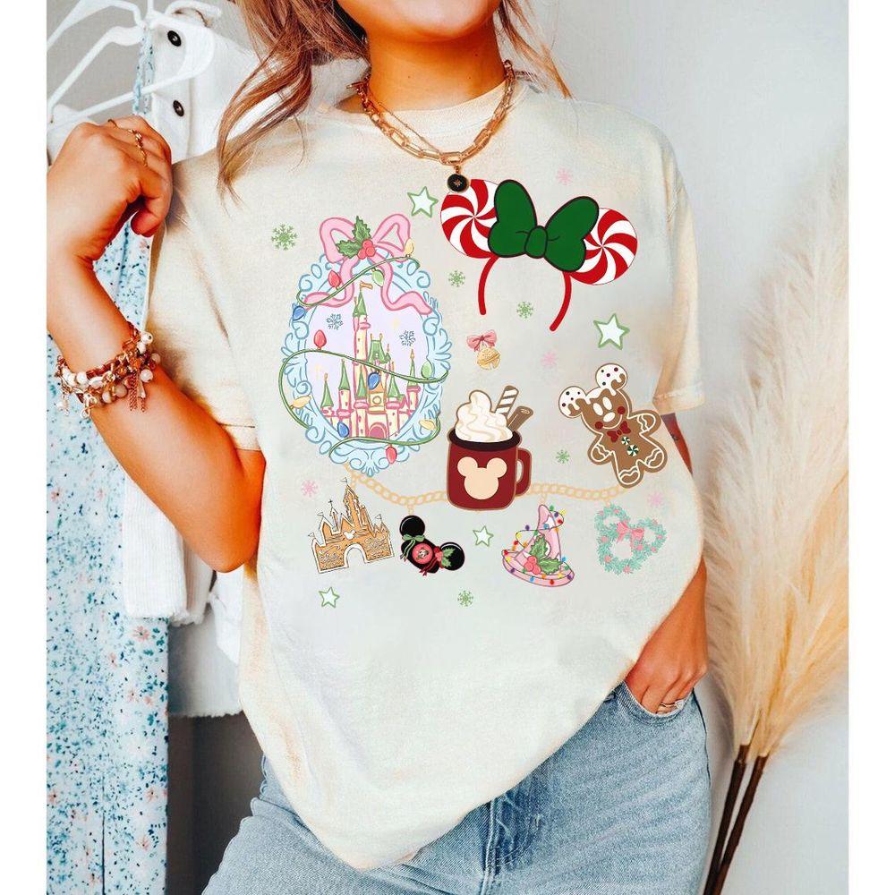 Disney Castle Coquette Bow Christmas Lights Minnie Mickey Apparel