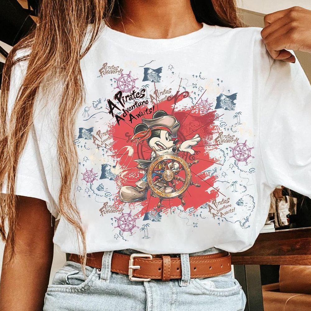 Disney Mickey Pirates Of Caribbean Map Sketch Apparel