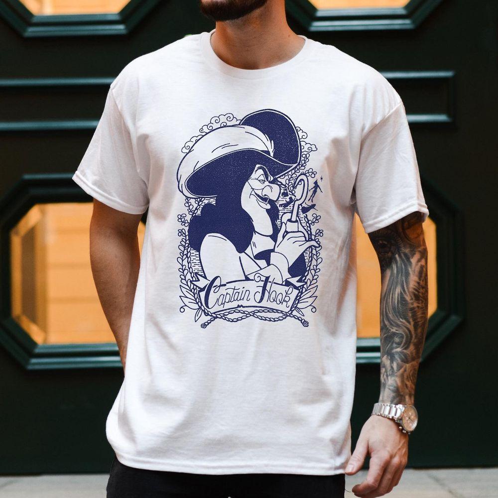 Disney Peter Pan Captain Hook Outline Portrait Shirt
