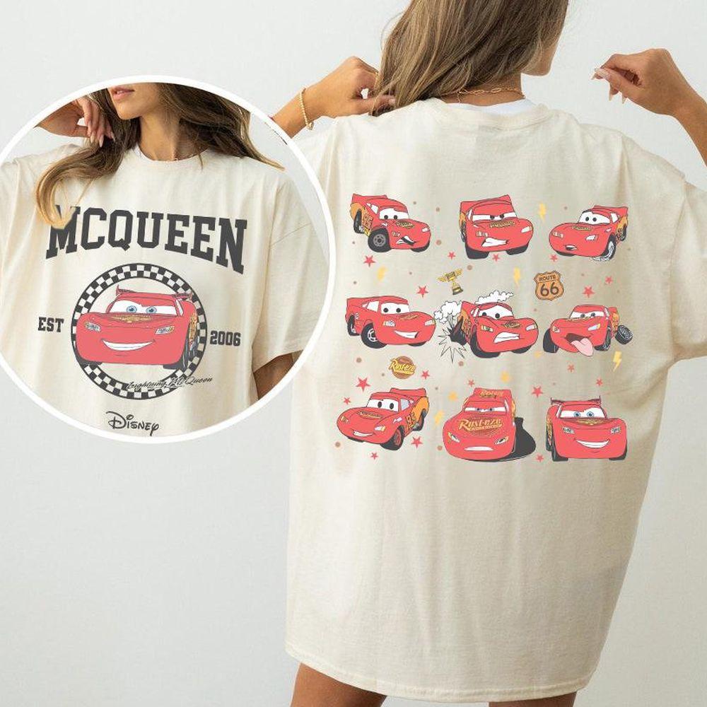 Disney Pixar Cars Lightning Mcqueen Checkered Retro Apparel