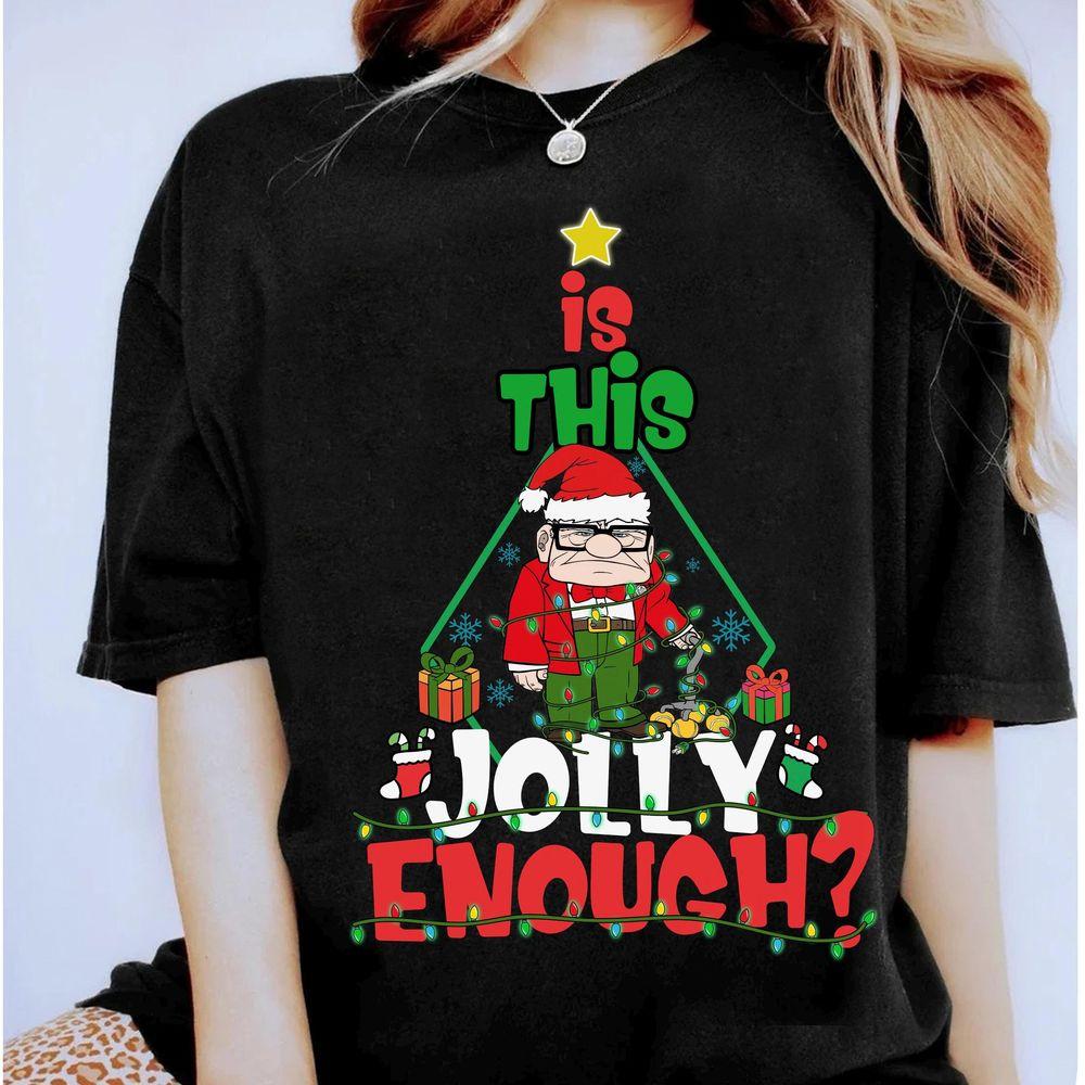 Disney Pixar Up Carl Is This Jolly Enough Christmas Lights Shirt