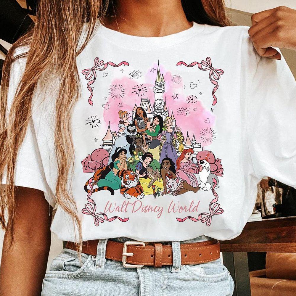 Disney Princess And Sidekick Coquette Bows Castle Shirt