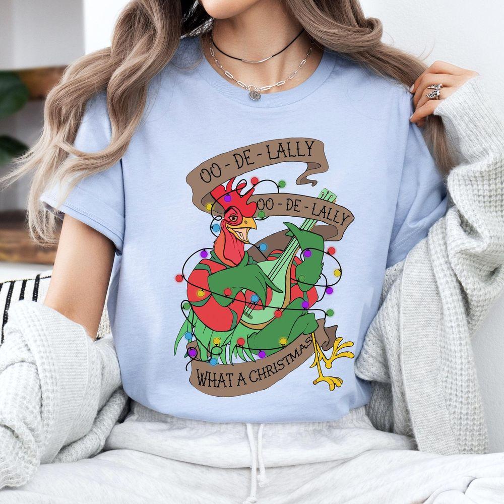 Disney Robin Hood Alan A Dale Rooster Oo De Lally What A Christmas Lights Shirt
