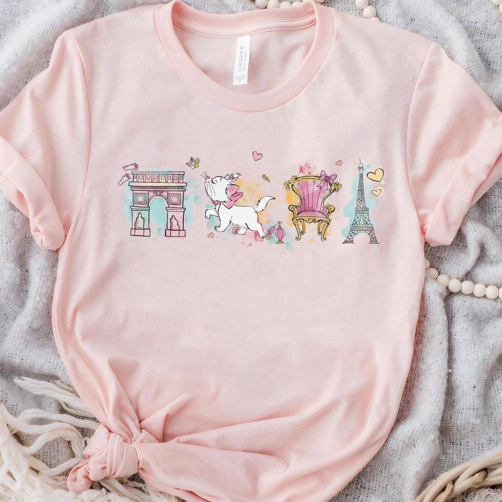 Disney The Aristocats Marie Cat Paris Watercolor Shirt