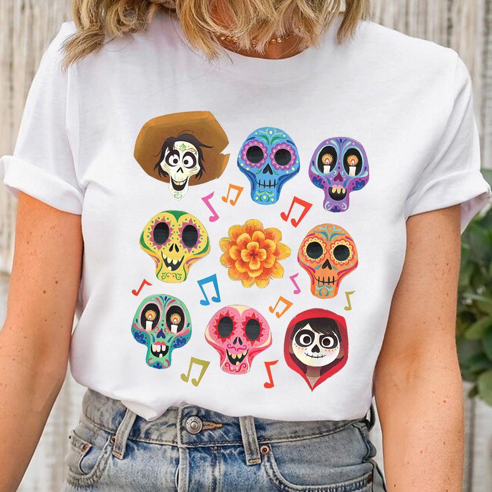 Disney Coco Character Grid Sugar Skulls Apparel