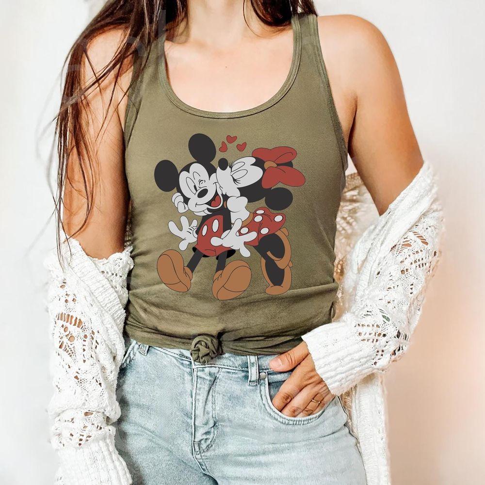 Disney Minnie Mickey Mouse Kiss Tank Top Minnie Tank Top Mickey Tank Top Disneyland Holiday Vacation Tank Top Disney Retro Merch