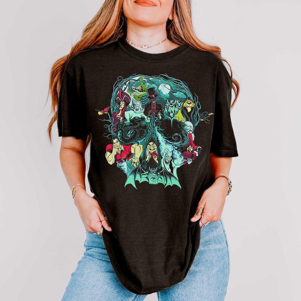 Disney Villains Skull Ursula Scar Hades Gaston Jafar Shirt