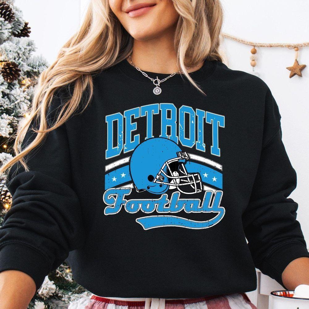 Retro Detroit Football Vuitino Shirt Retro Detroit Football Vuitino Shirt
