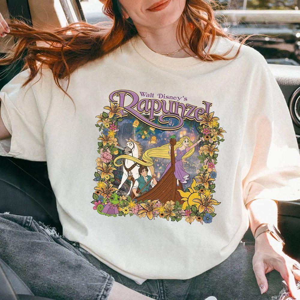 Tangled Characters Group Floral Disney Vuitino Shirt Tangled Characters Group Floral Disney Vuitino Shirt