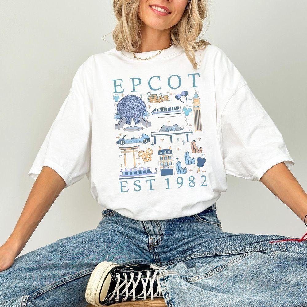 Walt Disney World Epcot Theme Park Est 1982 Retro Vuitino Shirt Walt Disney World Epcot Theme Park Est 1982 Retro Vuitino Shirt