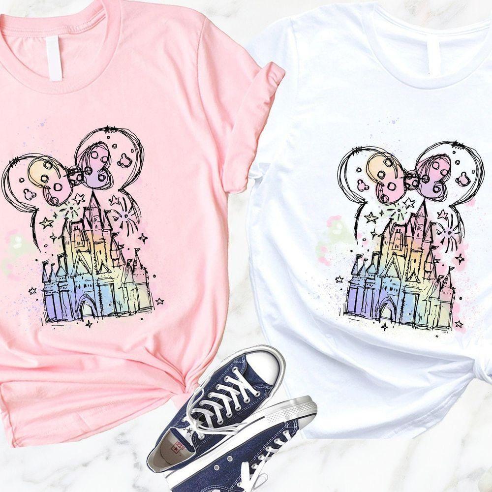 Water Color Castle Minnie Disney Vuitino Shirt Water Color Castle Minnie Disney Vuitino Shirt
