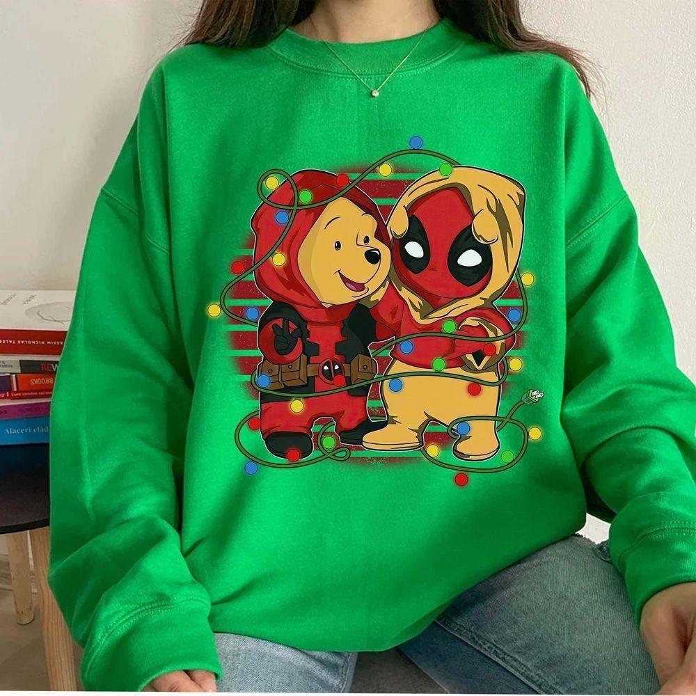 Winnie The Pooh And Deadpool Costume Christmas Lights Disney Vuitino Merch Winnie The Pooh And Deadpool Costume Christmas Lights Disney Vuitino Merch