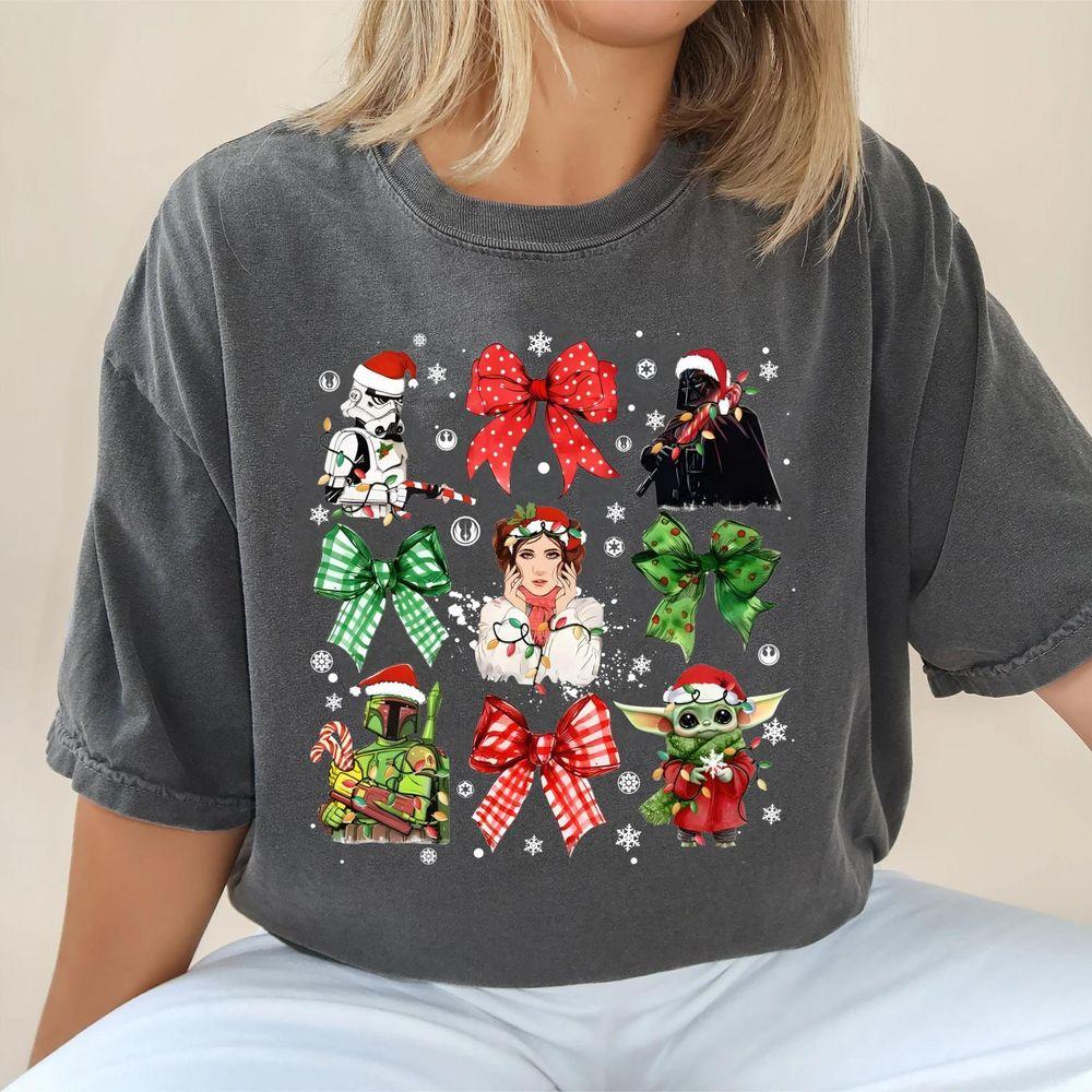 Coquette Bow Star Wars Christmas Lights Shirt