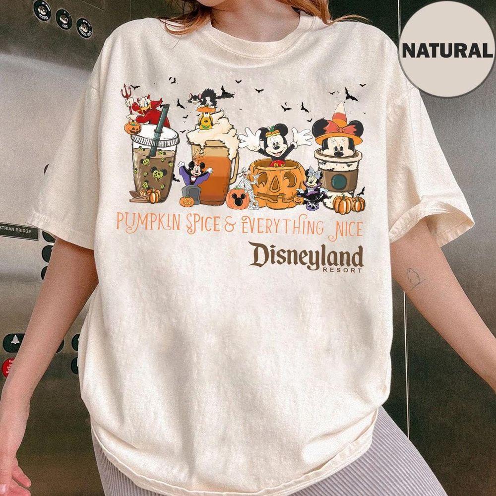 Cute Mickey And Friends Pumpkin Spice Everything Nice Autumn Leaves Merch