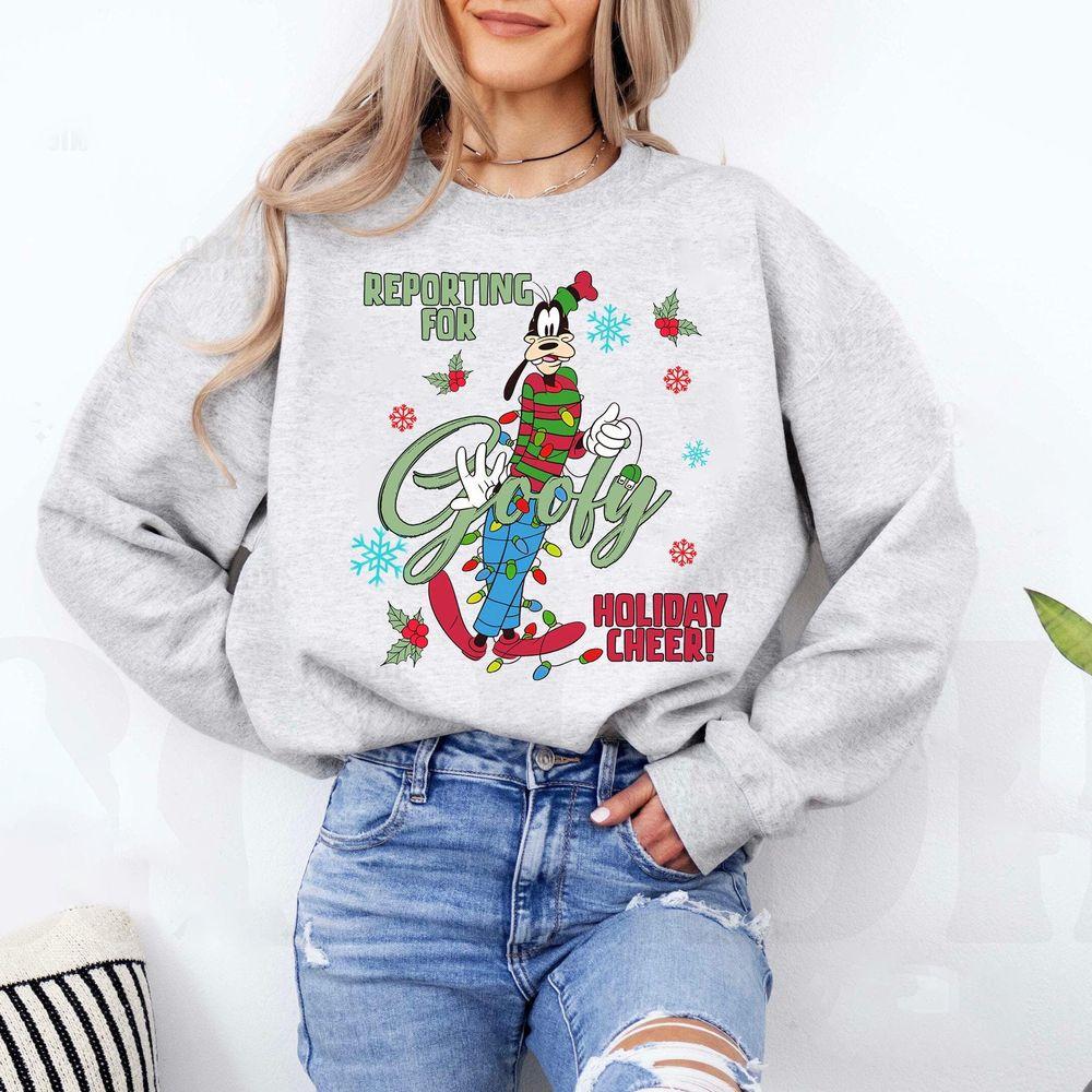 Disney Goofy Reporting For Holiday Cheer Funny Apparel