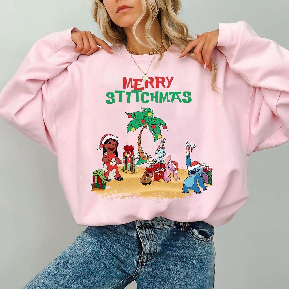 Disney Lilo And Stitch Merry Stitchmas Tropical Shirt