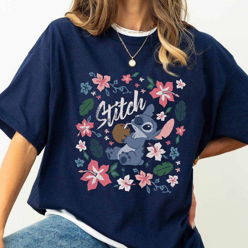 Disney Lilo Stitch Floral Stitch Coconut Portrait Merch