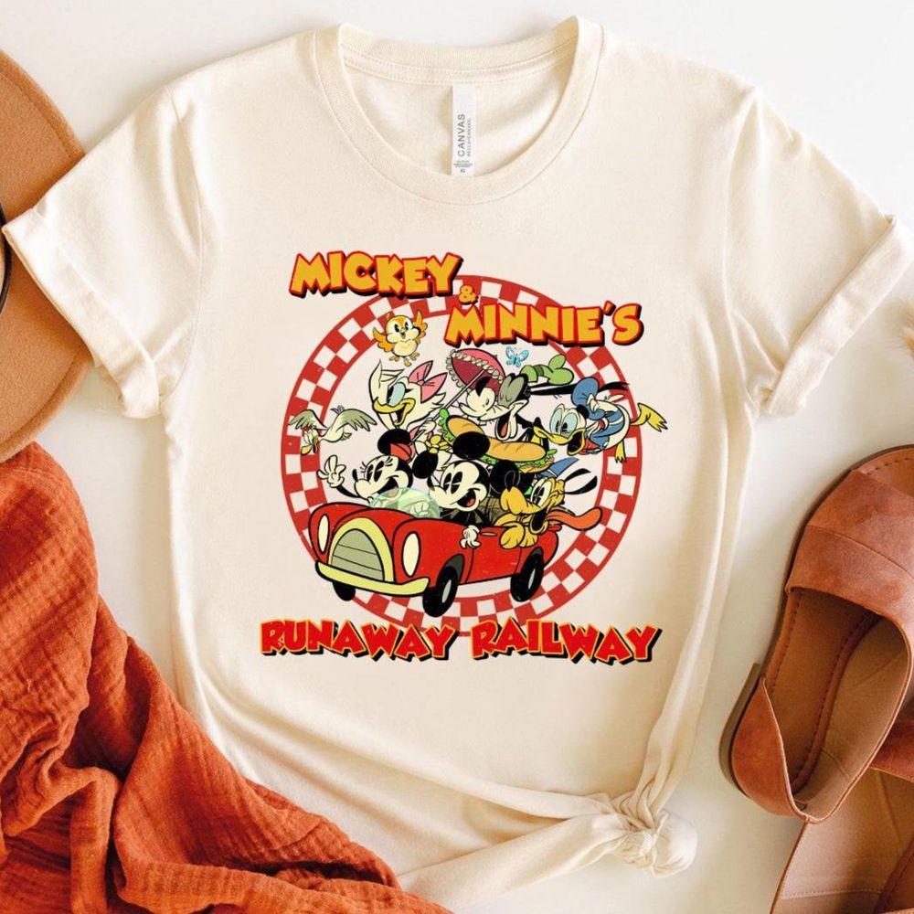 Disney Mickey Minnie Runaway Railway Checkered Vintage Apparel