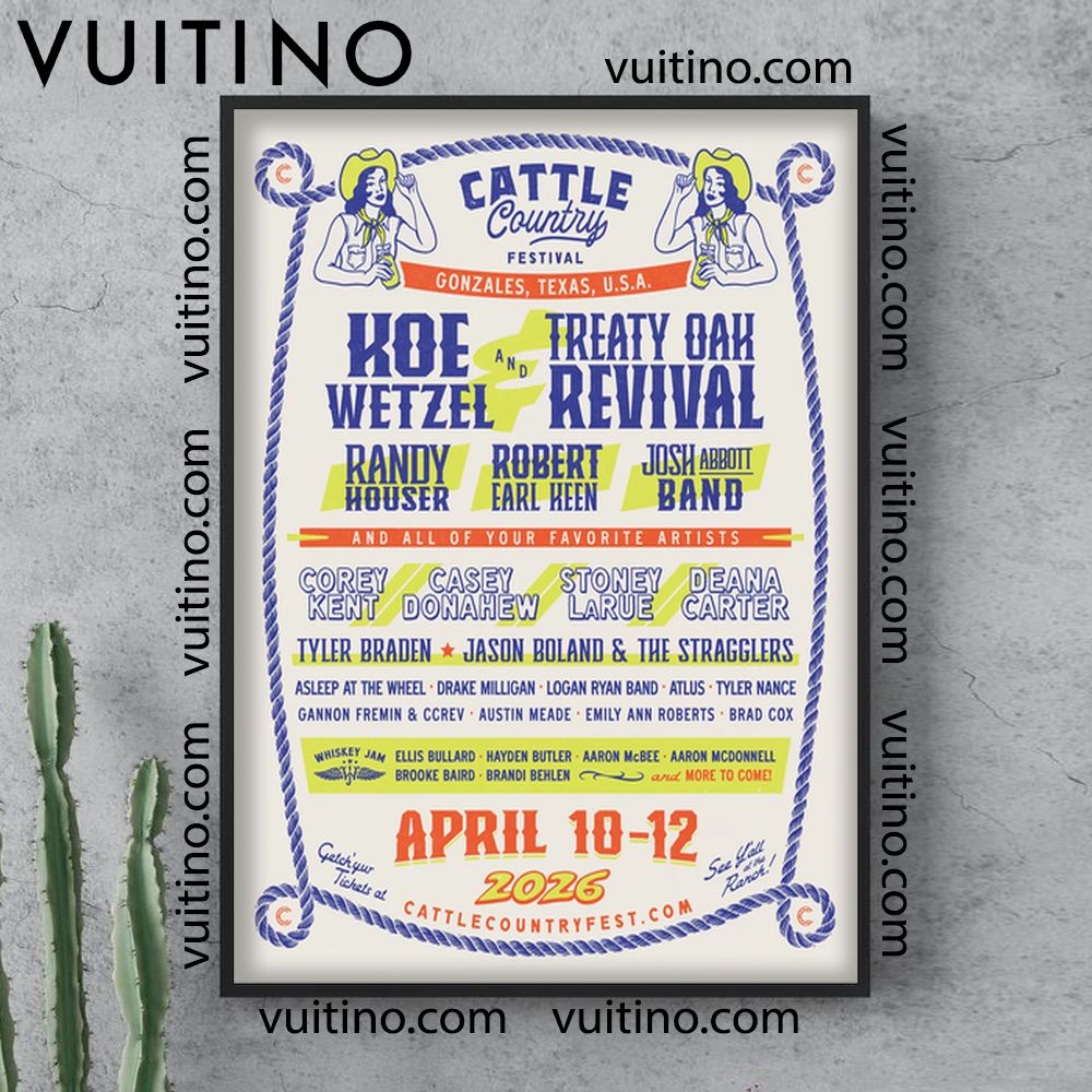 Cattle Country Music Fest 2026 2 No Frame Vertical Poster Cattle Country Music Fest 2026 2 No Frame Vertical Poster