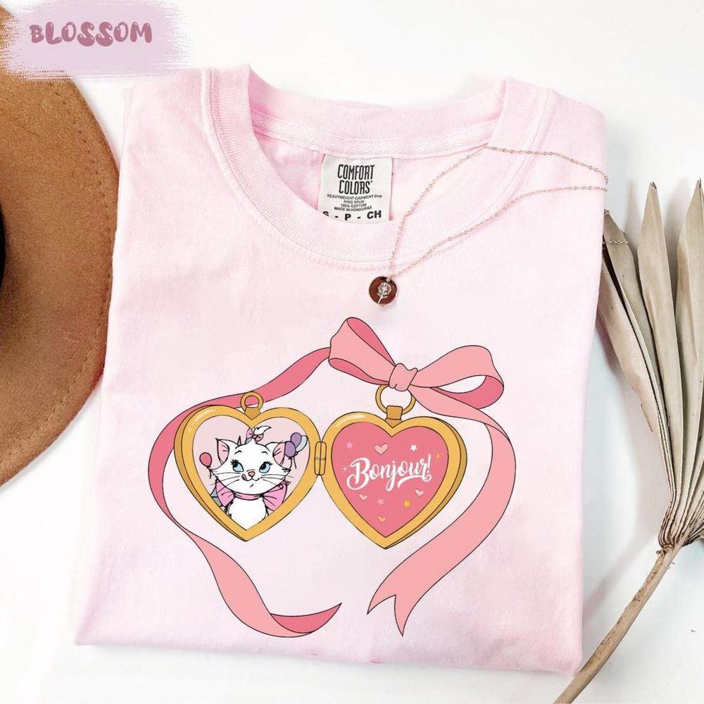 Disney Coquette Bow Locket Heart Bonjour Marie Artistocats Shirt