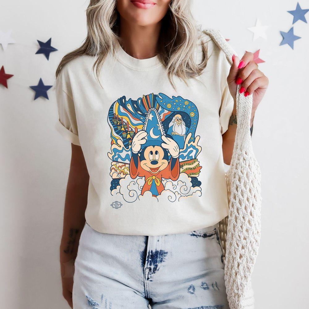 Disney Fantasia Mickey Mouse Sorcerers Apprentice Retro Shirt