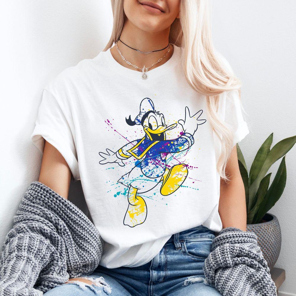 Disney Mickey And Friends Donald Duck Paint Splatter Shirt