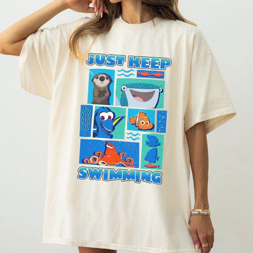 Disney Pixar Finding Nemo Just Keep Swimming Retro Group Merch