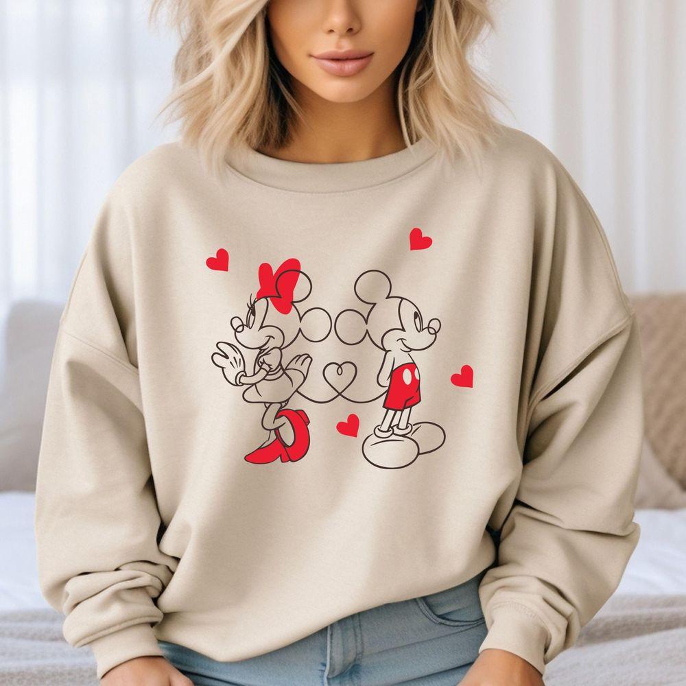 Disney Sketch Mickey Minnie Valentine Shirt