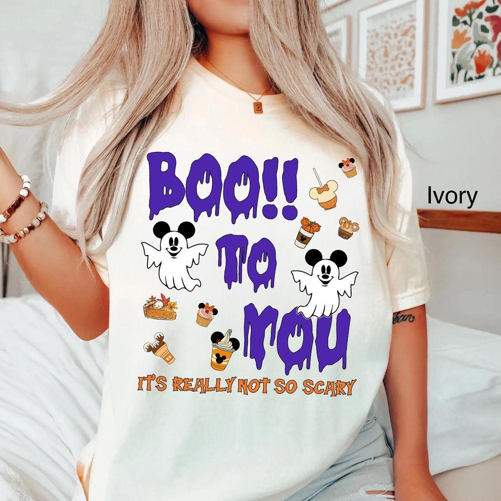 Boo To You Mickey Minnie Ghost Pumpkin Apparel