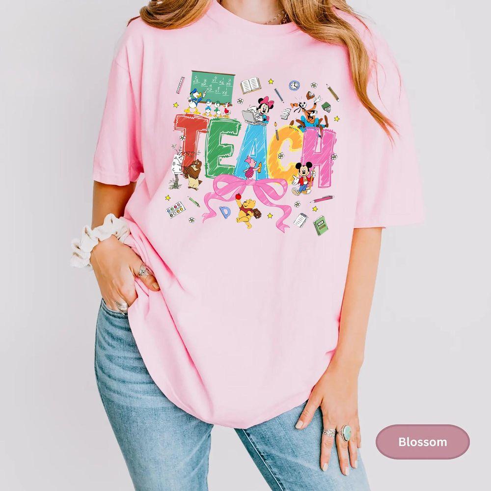 Coquette Bow Disney Teacher Characters Apparel