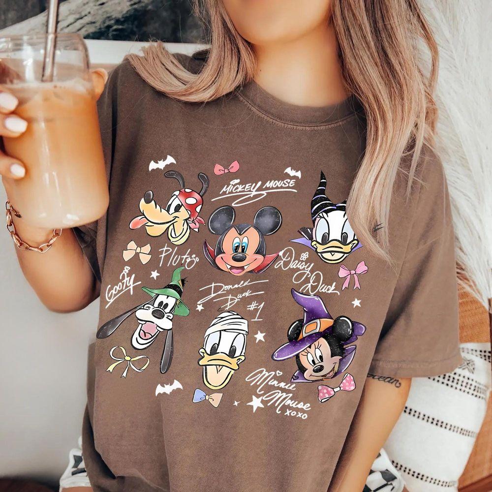 Coquette Bow Mickey Friends Halloween Sign Shirt