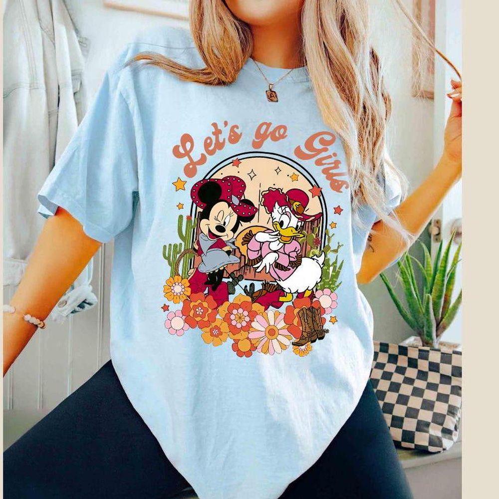 Disney Daisy Minnie Lets Go Girl Cowgirl Floral Apparel