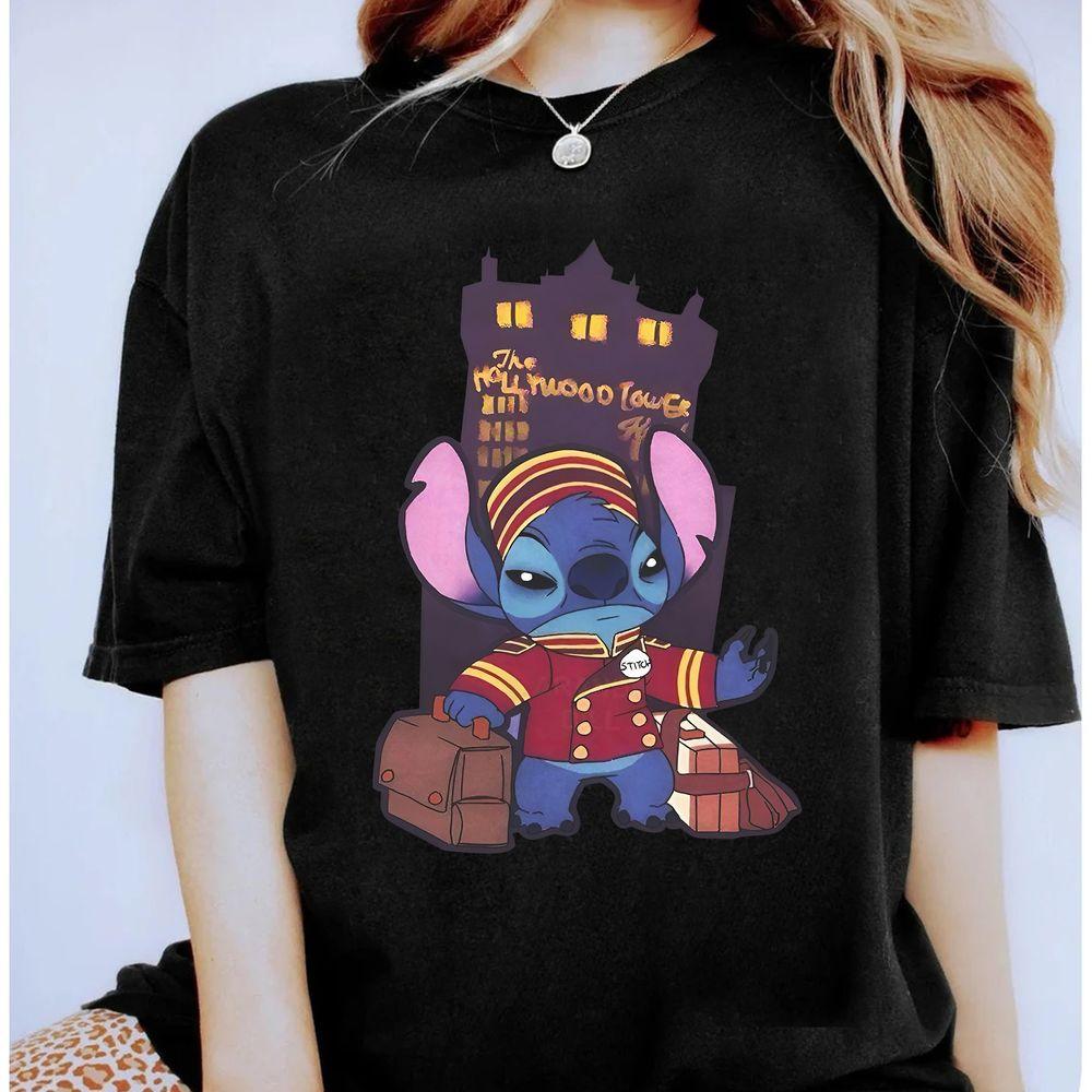 Disney Halloween Stitch Tower Of Terror Studios Shirt