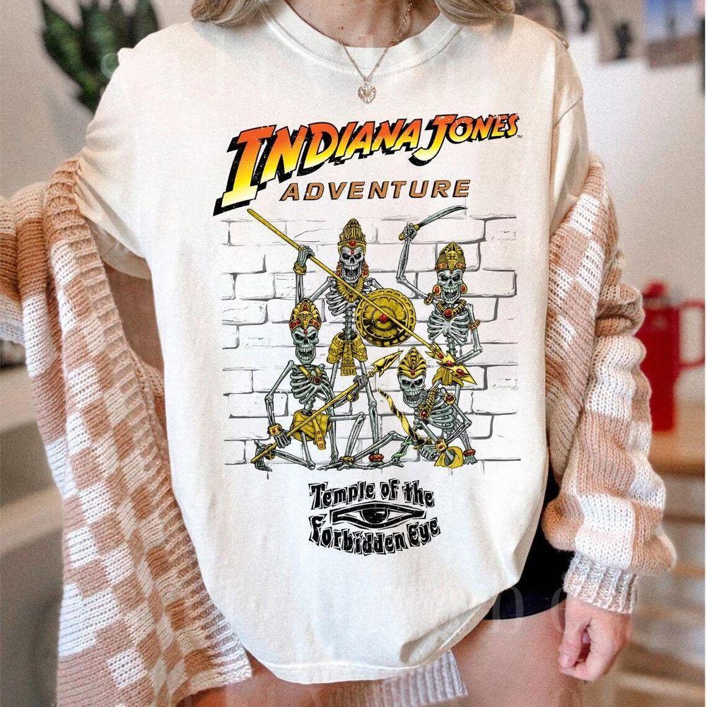 Disney Indiana Jones Adventure Temple Of Forbidden Eye Skeletons Vintage Shirt