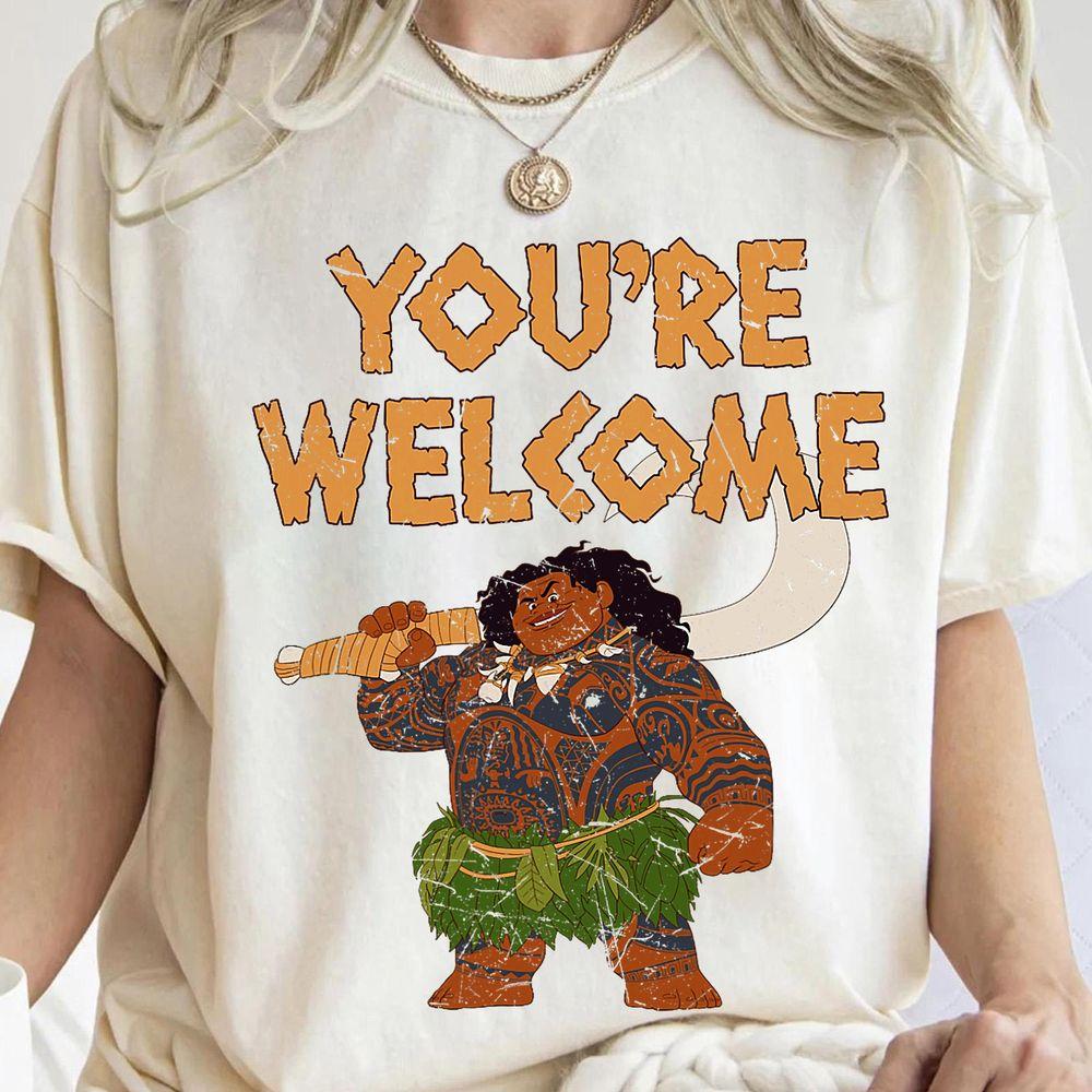 Disney Moana 2 Maui Confident Pose Youre Welcome Retro Shirt