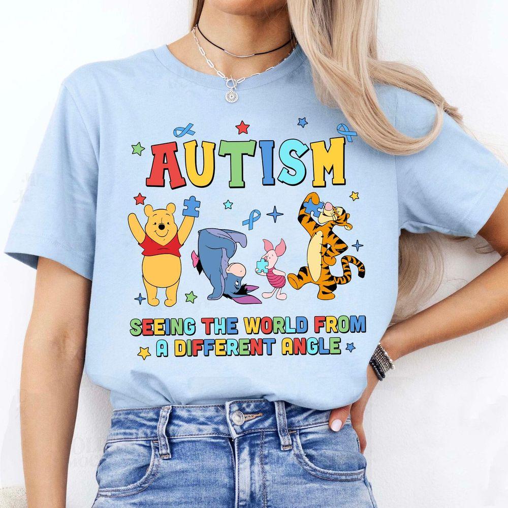 Disney Pooh And Friends Autism Seeing The World From A Different Angle Shirt