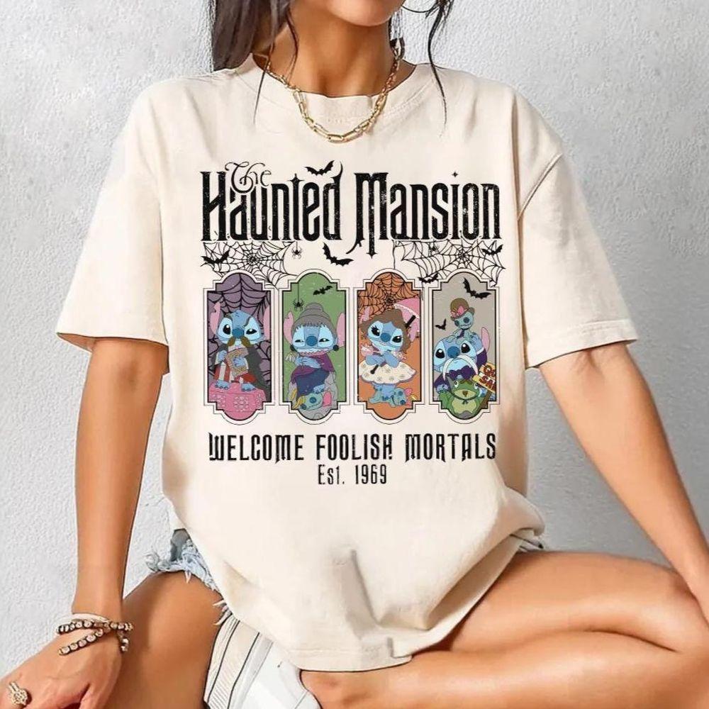 Disney Stitch Costume Haunted Mansion Stretching Room Halloween Funny Merch