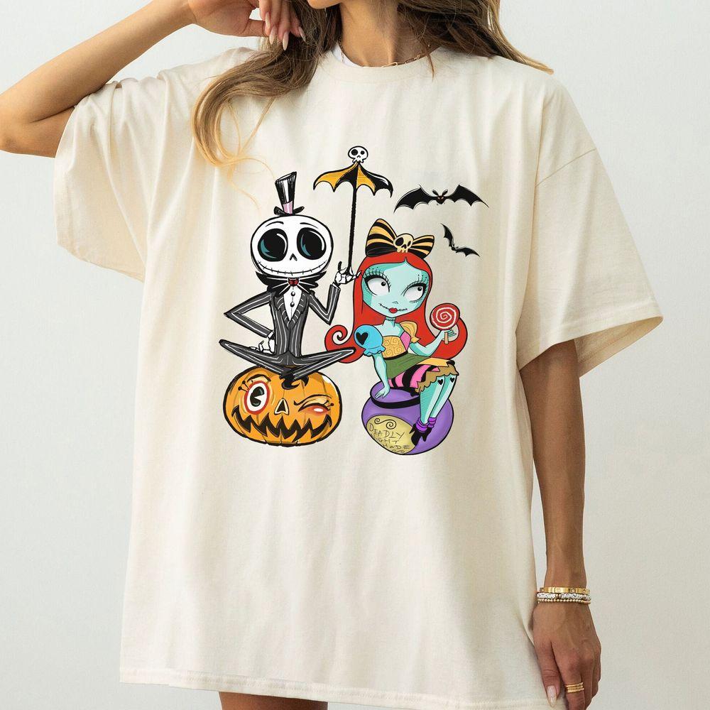 Disney The Nightmare Before Christmas Jack Skellington And Sally Halloween Shirt