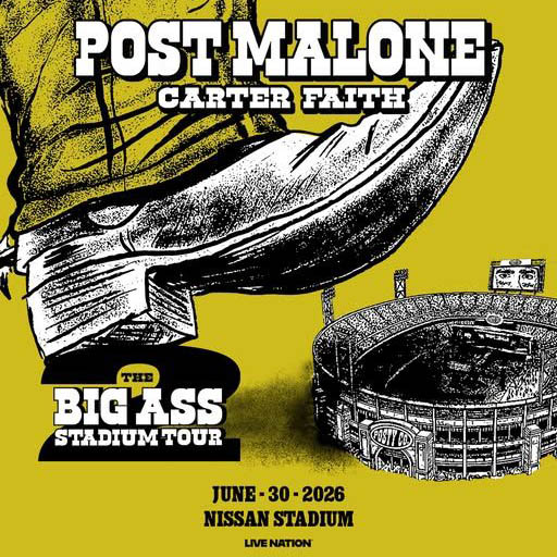 Post Malone The Big Ass Stadium Tour Nissan Stadium 2 No Frame Square Poster Post Malone The Big Ass Stadium Tour Nissan Stadium 2 No Frame Square Poster